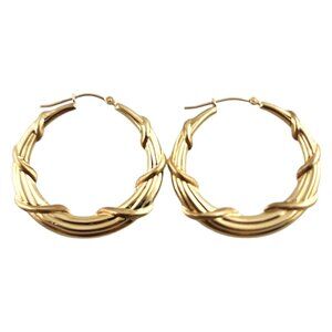 14 Karat Yellow Gold Circle Hoop Earrings #19345